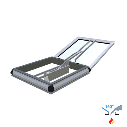 Skylux 160° CE met koepel en metaalopstand mit Doppel-LM-Motor - iWindow3 1200 x 1200 mm