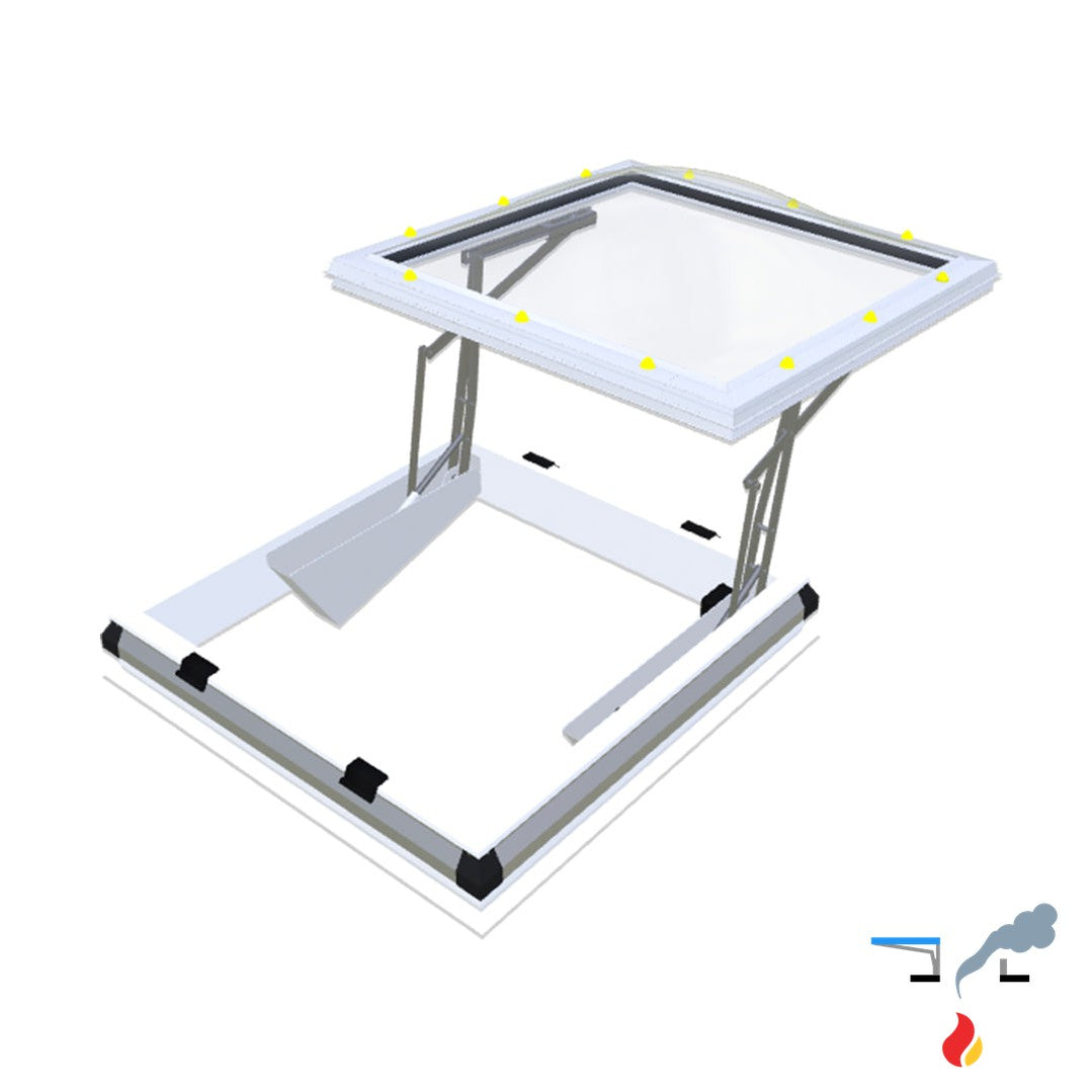 Skymax CE mit PVC-Aufsatzkranz 20/00 EP met iDome 1100 x 1100 mm