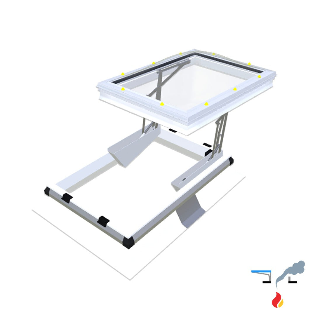 Skymax CE mit PVC-Aufsatzkranz 30/20 met iDome 1000 x 1300 mm
