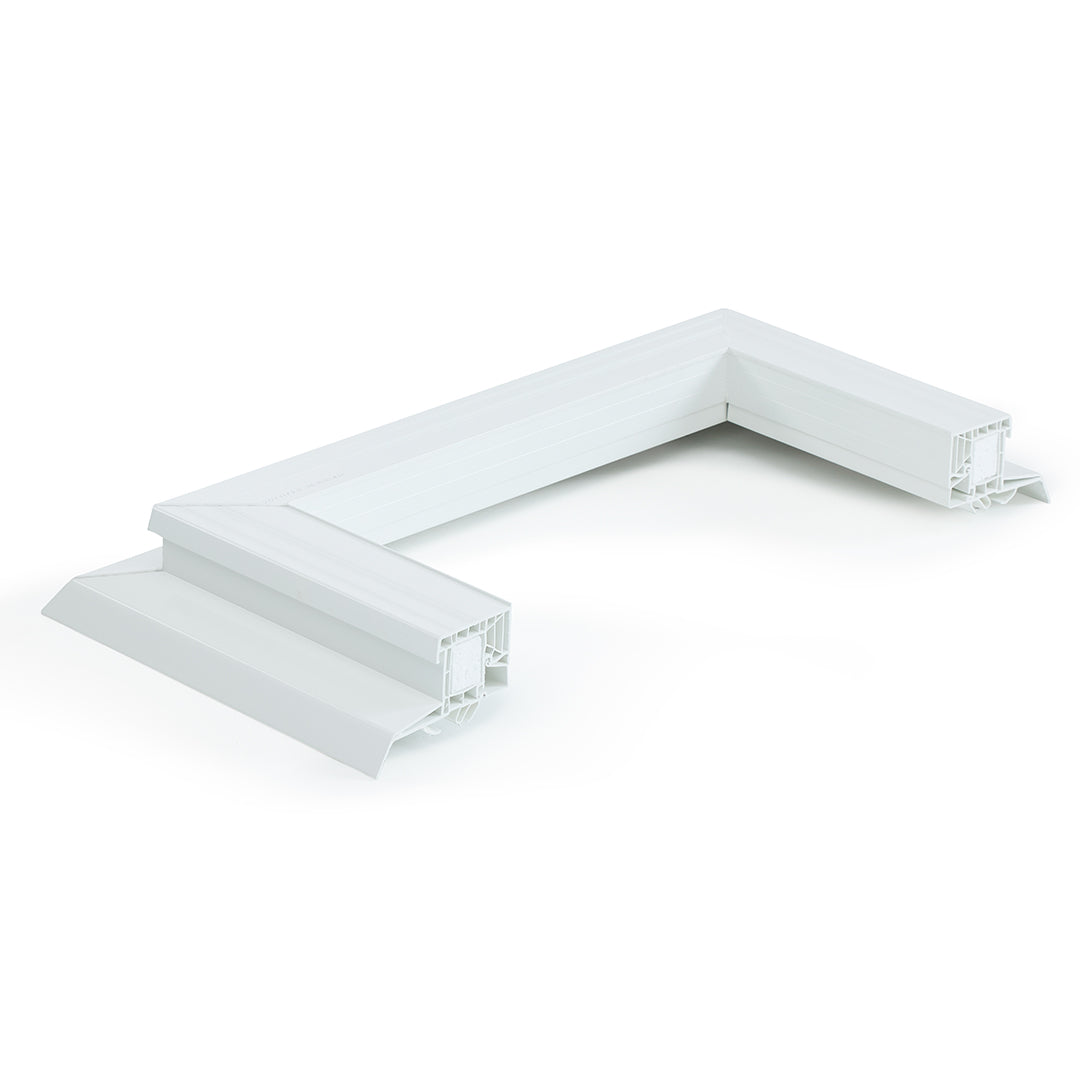 Sanierungsrahmen PVC mit Einsätzen für Lichtkuppel oder Flachdachfenster 0400 x 1300 mm – Ansicht 3