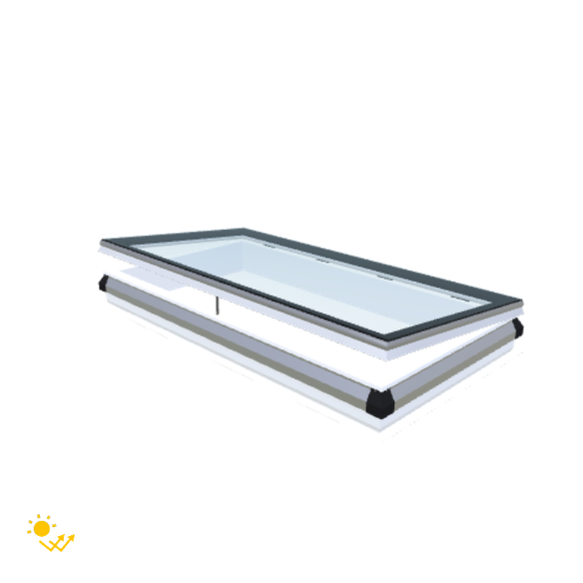 iWindow Flachdachfenster Öffnend mit Solarantrieb - Komplettset 90x180 cm
